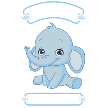 Bild zu Geburts Sticker Elefant für Jungen