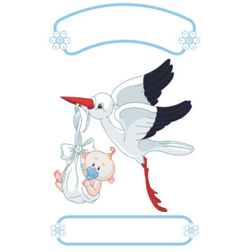 Bild zu Geburts Sticker Storch für Jungen