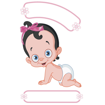 Bild zu Geburts Sticker Baby1 für Mädchen