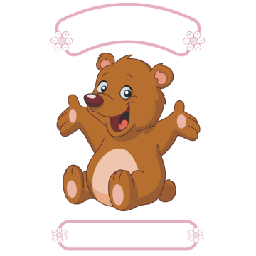 Bild zu Geburts Sticker Bär für Mädchen