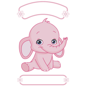 Bild zu Geburts Sticker Elefant für Mädchen