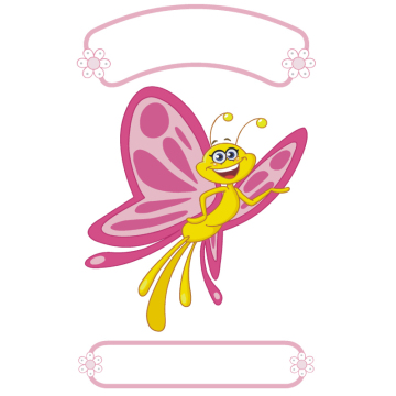 Bild zu Geburts Sticker Schmetterling für Mädchen