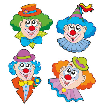 Bild zu Kinder Wandtattoo Clowngesichter