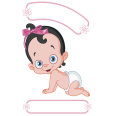 Geburts Sticker Baby1 für Mädchen - Bild 1